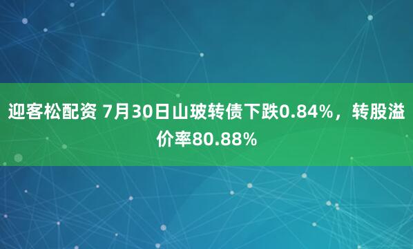 迎客松配资 7月30日山玻转债下跌0.84%，转股溢价率80.88%